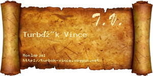 Turbók Vince névjegykártya